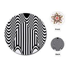 Stripe Abstract Stripped Geometric Background Playing Cards (round)  by Simbadda