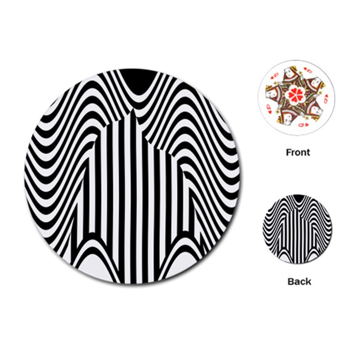 Stripe Abstract Stripped Geometric Background Playing Cards (Round) 