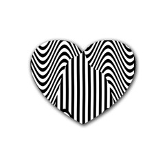 Stripe Abstract Stripped Geometric Background Rubber Coaster (heart)  by Simbadda