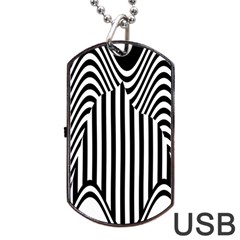 Stripe Abstract Stripped Geometric Background Dog Tag Usb Flash (one Side) by Simbadda