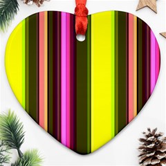 Stripes Abstract Background Pattern Heart Ornament (two Sides) by Simbadda