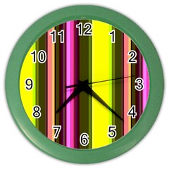 Stripes Abstract Background Pattern Color Wall Clocks by Simbadda