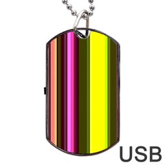 Stripes Abstract Background Pattern Dog Tag Usb Flash (two Sides) by Simbadda