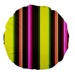 Stripes Abstract Background Pattern Large 18  Premium Flano Round Cushions by Simbadda