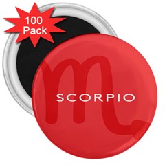 Zodiac Scorpio 3  Magnets (100 Pack) by Mariart