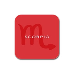 Zodiac Scorpio Rubber Square Coaster (4 Pack) 