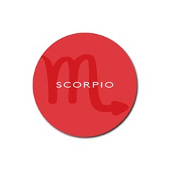 Zodiac Scorpio Rubber Round Coaster (4 Pack)  by Mariart