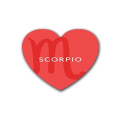 Zodiac Scorpio Rubber Coaster (heart)  by Mariart