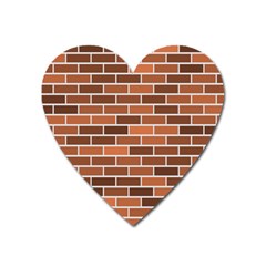 Brick Brown Line Texture Heart Magnet by Mariart