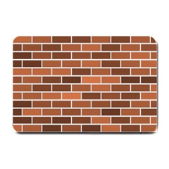 Brick Brown Line Texture Small Doormat  by Mariart