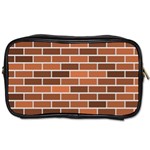 Brick Brown Line Texture Toiletries Bags Front