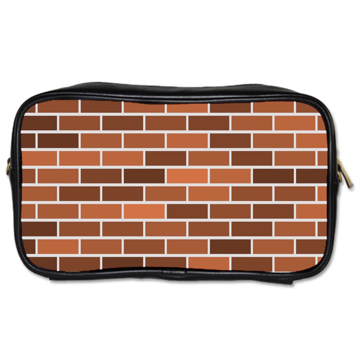 Brick Brown Line Texture Toiletries Bags