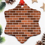 Brick Brown Line Texture Ornament (Snowflake) Front