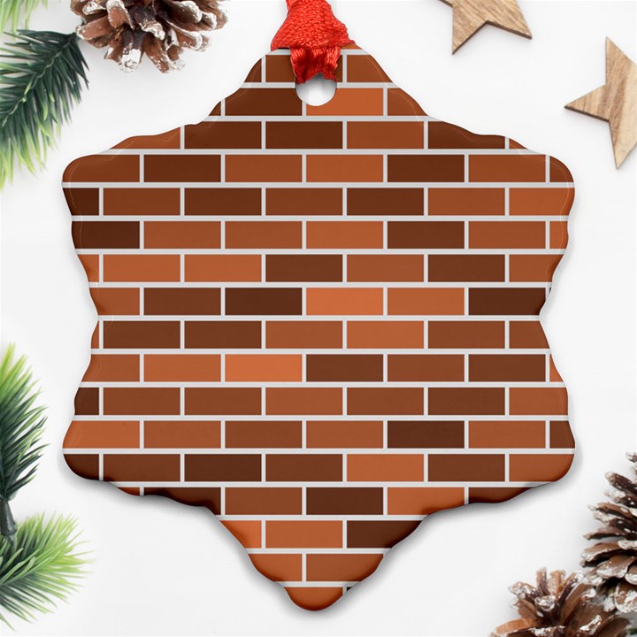 Brick Brown Line Texture Ornament (Snowflake)