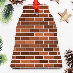 Brick Brown Line Texture Ornament (bell) by Mariart