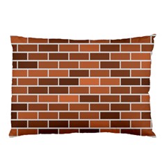 Brick Brown Line Texture Pillow Case (two Sides) by Mariart