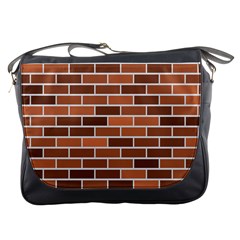 Brick Brown Line Texture Messenger Bags by Mariart