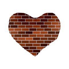 Brick Brown Line Texture Standard 16  Premium Heart Shape Cushions by Mariart