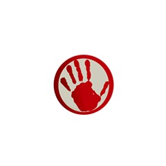 Bloody Handprint Stop Emob Sign Red Circle 1  Mini Magnets by Mariart