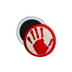 Bloody Handprint Stop Emob Sign Red Circle 1 75  Magnets