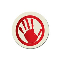 Bloody Handprint Stop Emob Sign Red Circle Magnet 3  (round)