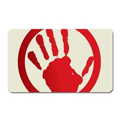 Bloody Handprint Stop Emob Sign Red Circle Magnet (rectangular) by Mariart