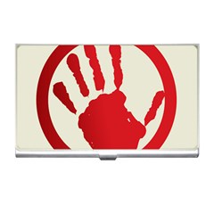 Bloody Handprint Stop Emob Sign Red Circle Business Card Holders by Mariart