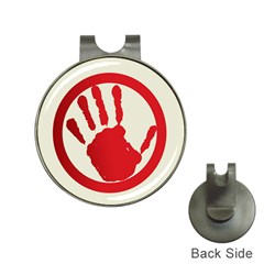 Bloody Handprint Stop Emob Sign Red Circle Hat Clips With Golf Markers by Mariart