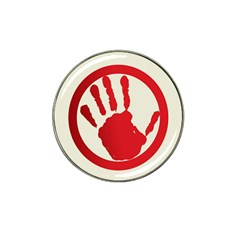 Bloody Handprint Stop Emob Sign Red Circle Hat Clip Ball Marker (4 Pack) by Mariart