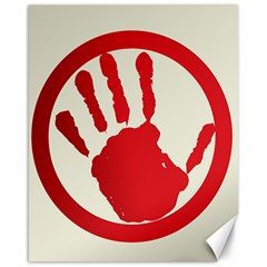 Bloody Handprint Stop Emob Sign Red Circle Canvas 16  X 20   by Mariart