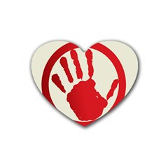 Bloody Handprint Stop Emob Sign Red Circle Heart Coaster (4 Pack)  by Mariart