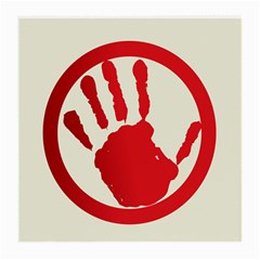 Bloody Handprint Stop Emob Sign Red Circle Medium Glasses Cloth by Mariart