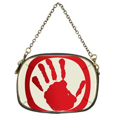 Bloody Handprint Stop Emob Sign Red Circle Chain Purses (two Sides)  by Mariart