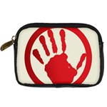 Bloody Handprint Stop Emob Sign Red Circle Digital Camera Cases Front