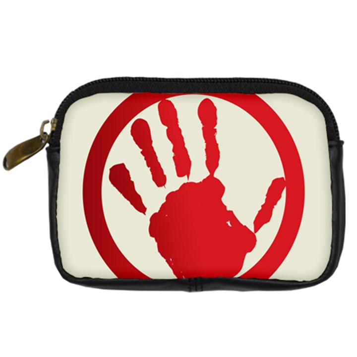 Bloody Handprint Stop Emob Sign Red Circle Digital Camera Cases