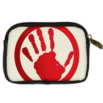 Bloody Handprint Stop Emob Sign Red Circle Digital Camera Cases Back