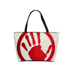 Bloody Handprint Stop Emob Sign Red Circle Shoulder Handbags by Mariart