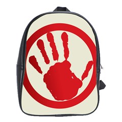 Bloody Handprint Stop Emob Sign Red Circle School Bags(large)  by Mariart