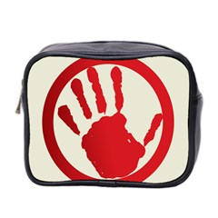 Bloody Handprint Stop Emob Sign Red Circle Mini Toiletries Bag 2-side by Mariart