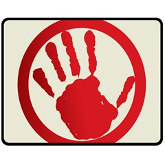 Bloody Handprint Stop Emob Sign Red Circle Fleece Blanket (medium)  by Mariart