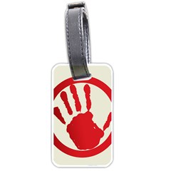 Bloody Handprint Stop Emob Sign Red Circle Luggage Tags (one Side)  by Mariart