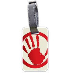 Bloody Handprint Stop Emob Sign Red Circle Luggage Tags (two Sides) by Mariart