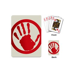 Bloody Handprint Stop Emob Sign Red Circle Playing Cards (mini)  by Mariart