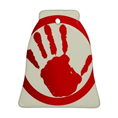 Bloody Handprint Stop Emob Sign Red Circle Ornament (bell) by Mariart