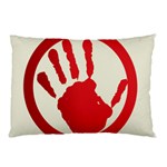 Bloody Handprint Stop Emob Sign Red Circle Pillow Case (Two Sides) Back