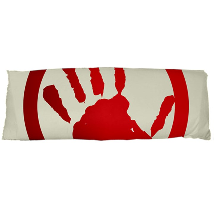 Bloody Handprint Stop Emob Sign Red Circle Body Pillow Case Dakimakura (Two Sides)