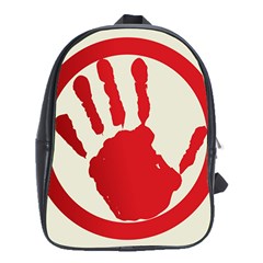 Bloody Handprint Stop Emob Sign Red Circle School Bags (xl)  by Mariart