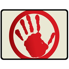 Bloody Handprint Stop Emob Sign Red Circle Double Sided Fleece Blanket (large)  by Mariart