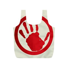 Bloody Handprint Stop Emob Sign Red Circle Full Print Recycle Bags (s)  by Mariart