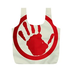 Bloody Handprint Stop Emob Sign Red Circle Full Print Recycle Bags (m)  by Mariart